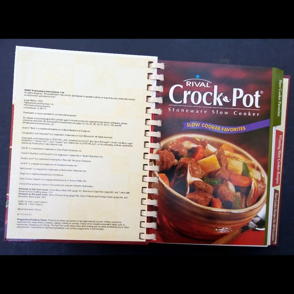 Rival 2007 Crock Pot Cookbook 3 Books in 1 Slow Cooker Favorites Winning Recipes
